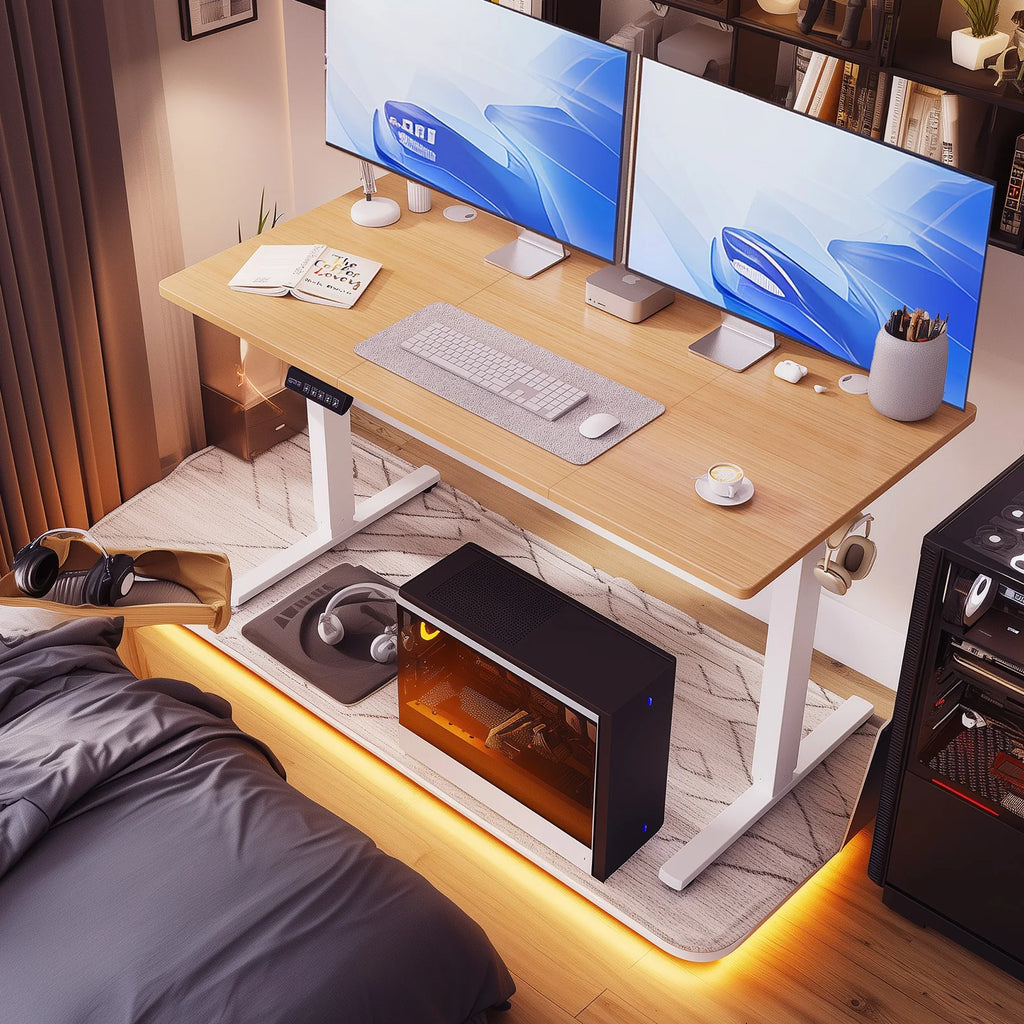 Electric Standing Desk 63x24 Inch Height-Adjustable Workstation for Office