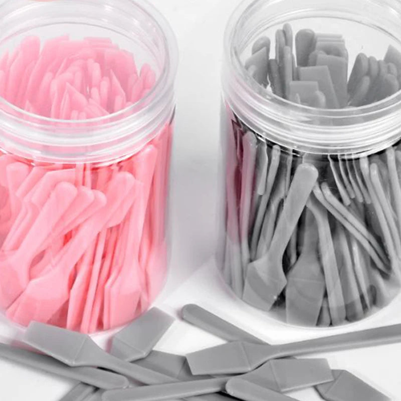 Mini Cosmetic Spatula Set for Face & Makeup Application - 100 Pcs