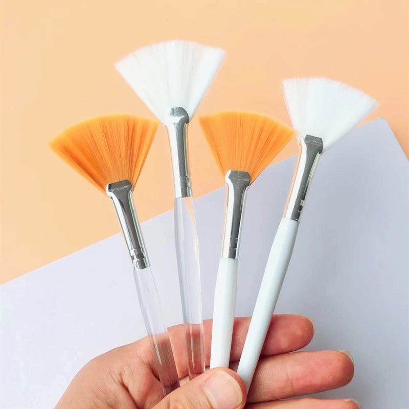 Fan Shape Makeup Brush Set - Multifunctional Facial & Mask Tools, 5/10 Pieces