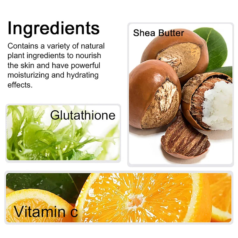 Whitening & Lightening Body & Face Cream with Shea Butter & Glutathione - Hydrating Skin Care