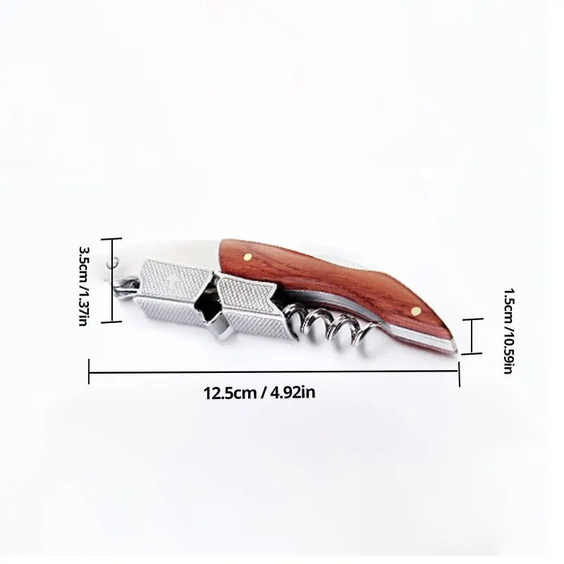 Stainless Steel Wine Corkscrew & Bottle Opener Set - Portable Multifunctional Bar Tool