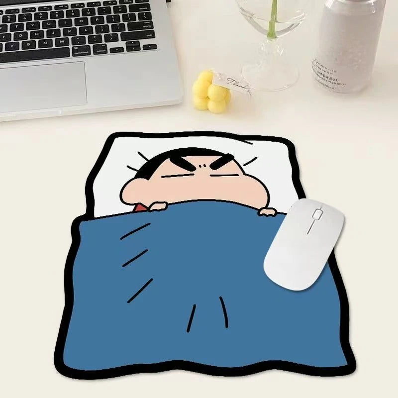 Cute Crayon Shinchan Mouse Pad with Non-Slip Rubber Base and Soft Fabric Surface – Office & Home Desk Mat
