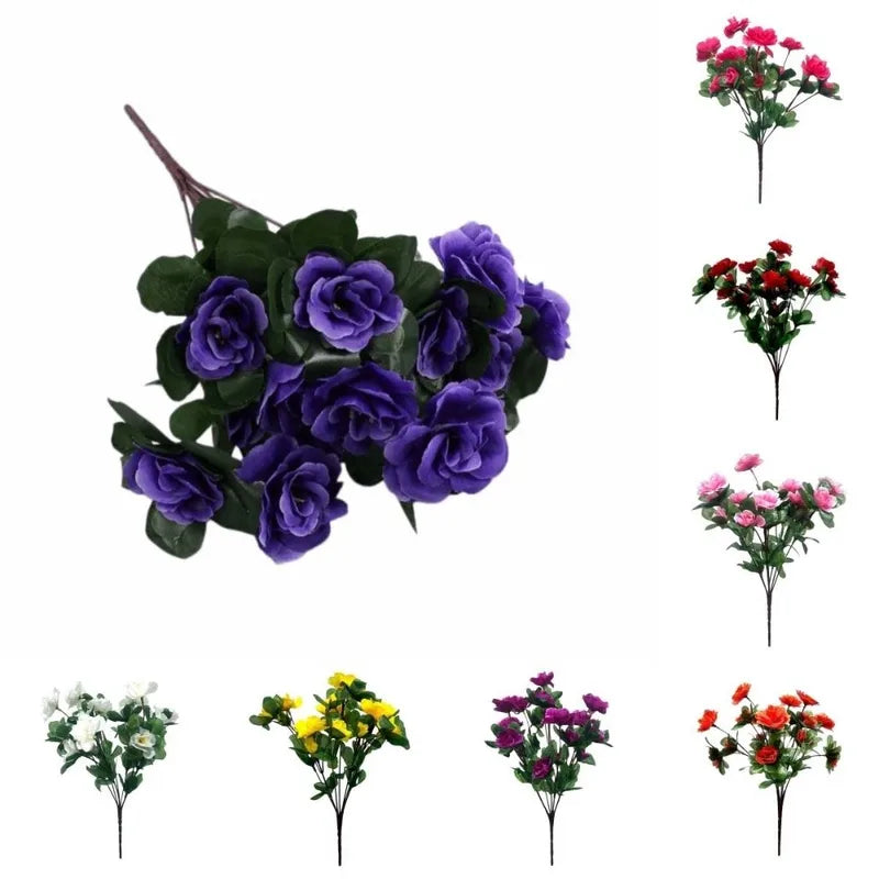 Artificial Azalea Flowers Branches - Real Touch Floral Craft Decoration
