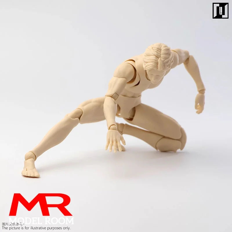1/12 Scale Action Figure Model Kit - Male Lean Thin Joint Body, Super Flexible, 16.2cm, White & Black Variants