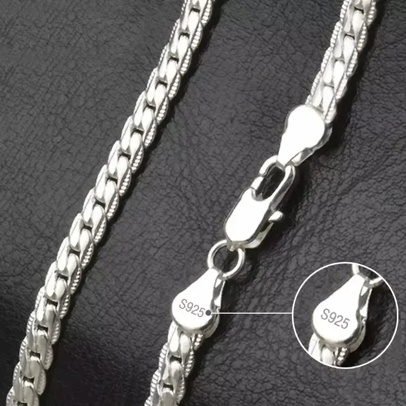Sterling Silver Gold-Plated Chain Necklace for Women Men 8-24 Inch 5MM