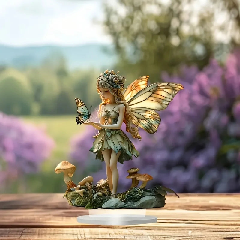 Bohemian Fairy Statue Desktop Decor with Stand - Home & Office