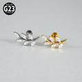 Marquise Zircon Leaf Piercing Stud 16G Titanium Earring for Tragus Conch Helix