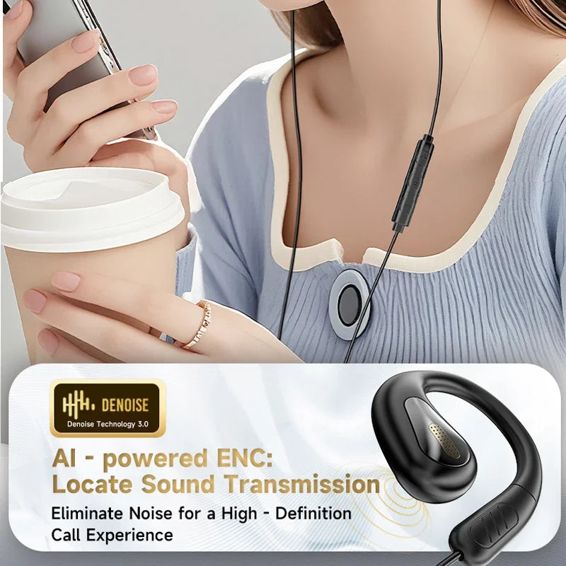 Wired Open Ear Gaming Headset with ENC Mic - Hi-Fi Sound for Clear Calls