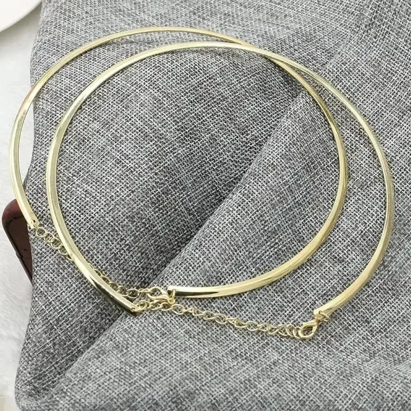 Fashionable 4mm Stainless Steel Collar Necklace Gold Silver Metal Chain Jewelry