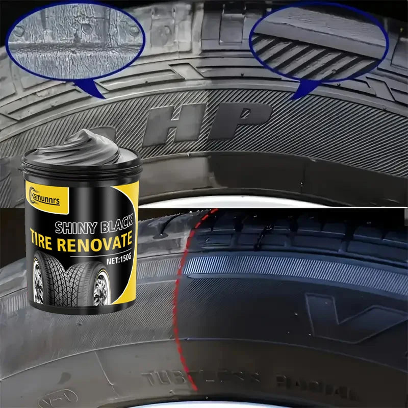 Black Renovation Car Wax for Interior & Tire Plastic - Shine & Protect