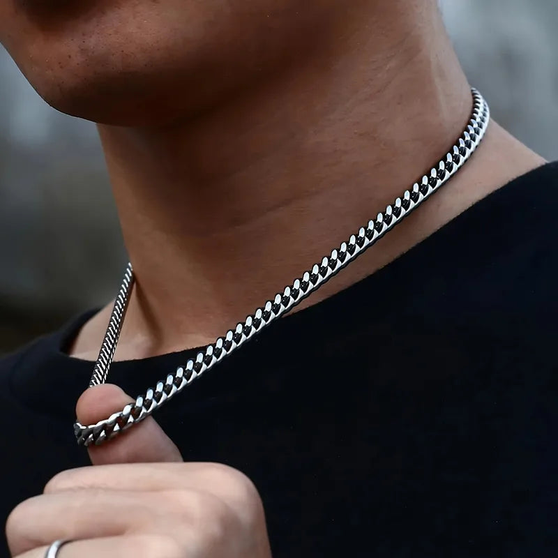 Men's Cuban Chain Necklace Gift for Him, Promise & Anniversary Jewelry