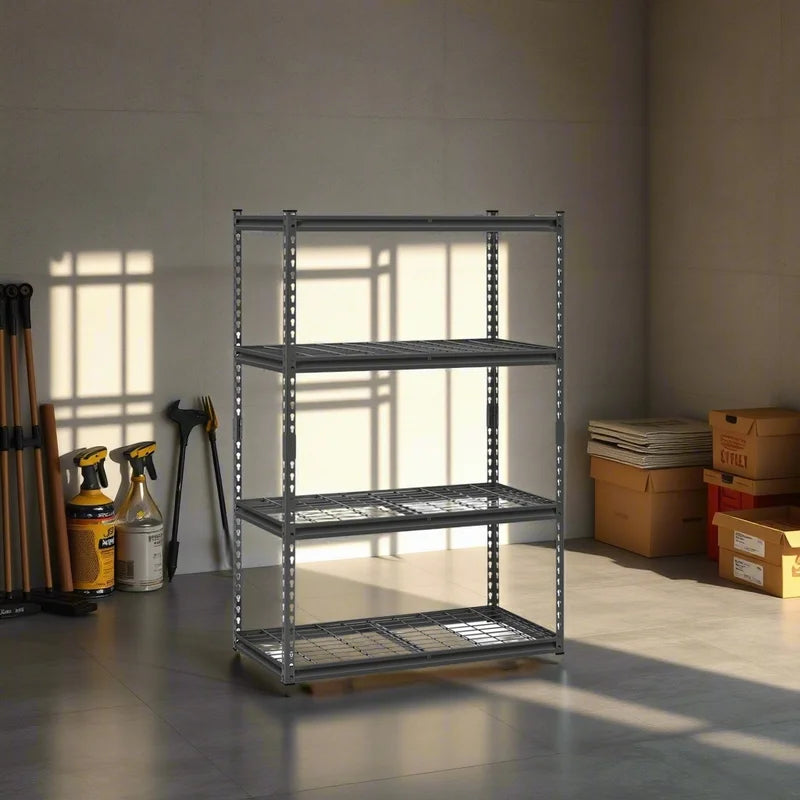 Heavy Duty Adjustable 4-Tier Storage Shelves Rack - 2400 lbs Load Capacity