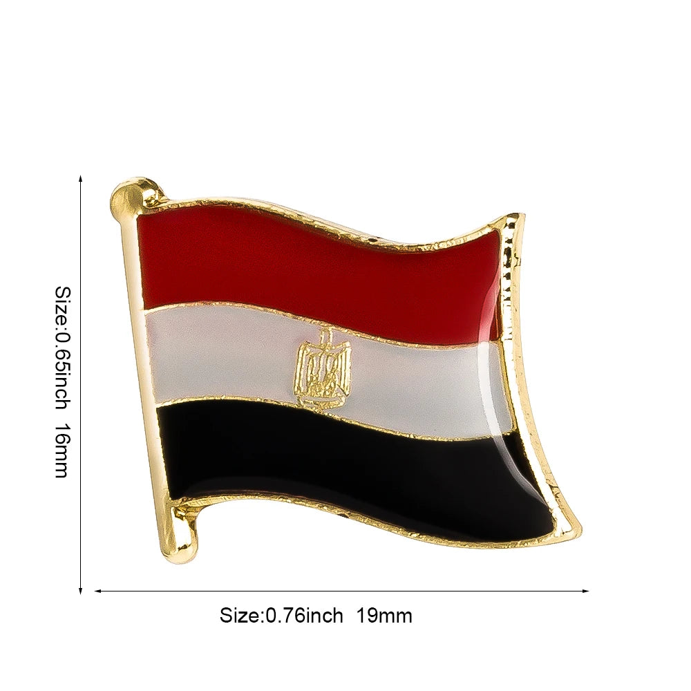 Egypt Flag Badge Brooch Lapel Pin - National Metal Flag Pin
