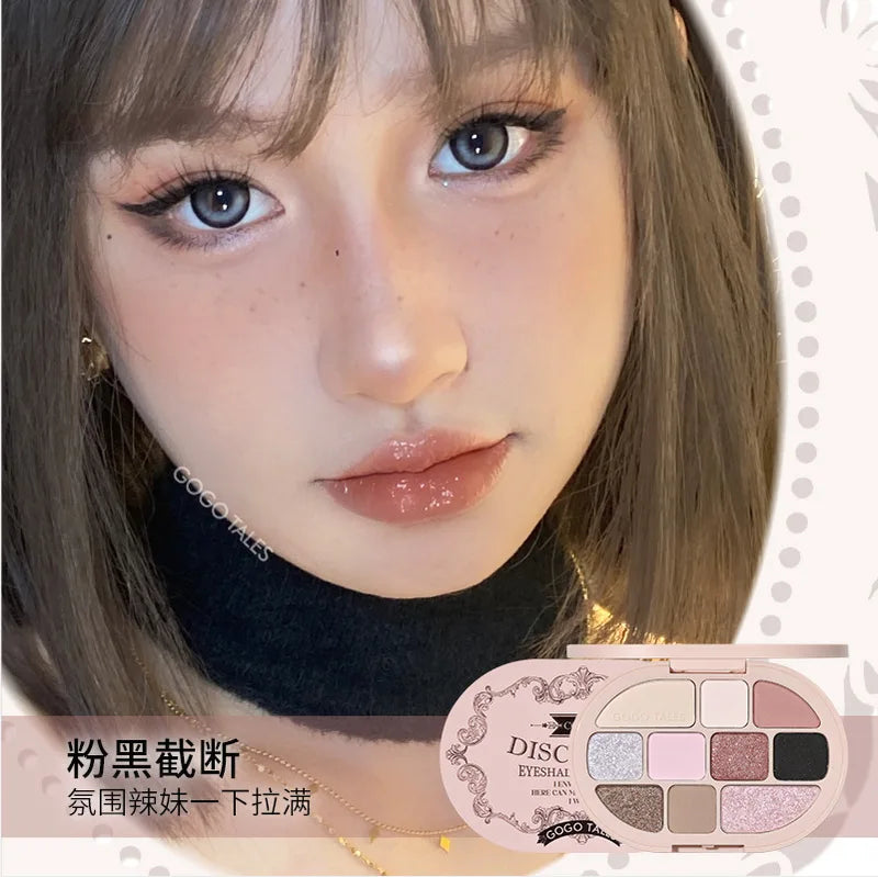 Gogo Dance Lolita Eye Shadow Palette 10 Color Blush Highlighter Kit for Beginners