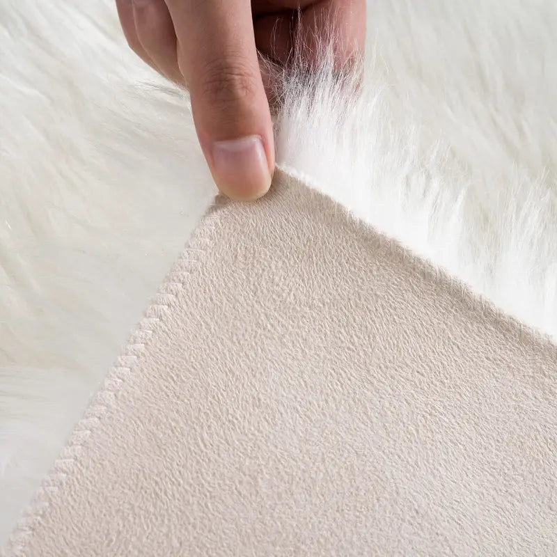 Fluffy Faux Fur Rug for Bedroom & Home Decor - Soft Plush Bedside Carpet