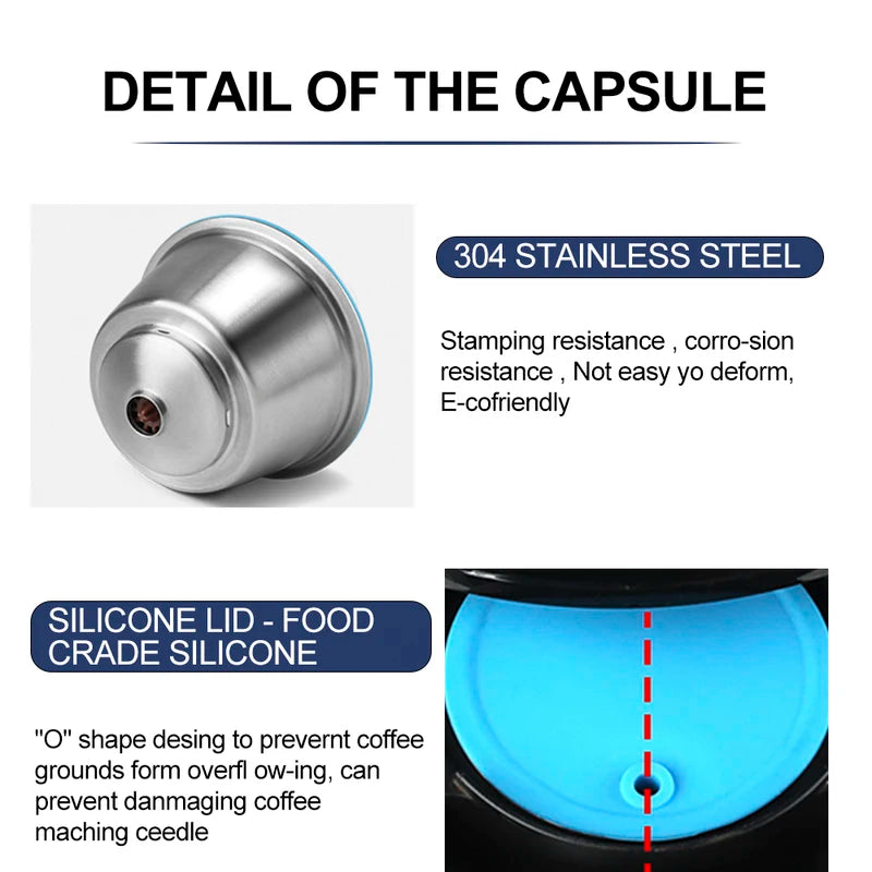Reusable Coffee Capsule Silicone Sleeve for Dolce Gusto Stainless Steel - Multiple Colors