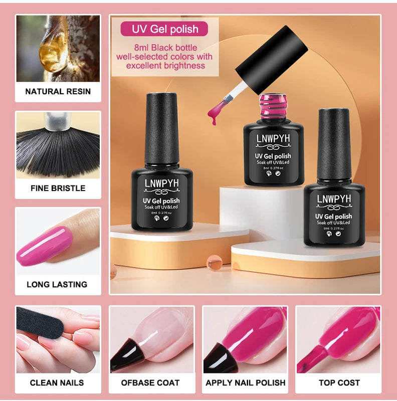 Gel Nail Polish Kit with UV Lamp & Nail Drill Set - Soak Off Gel Manicure