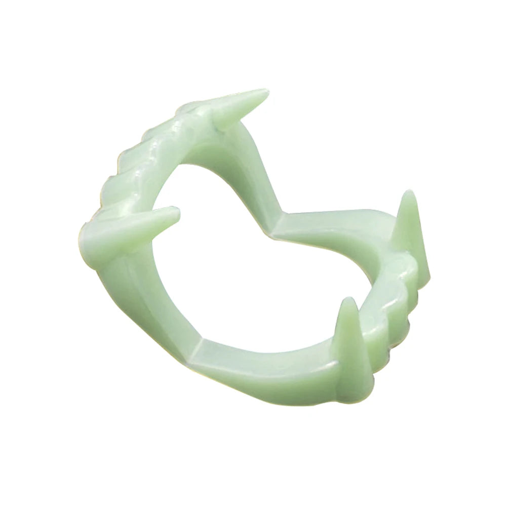 Glow Luminous Fake Vampire Teeth Set for Halloween Party Cosplay - 5 Pieces