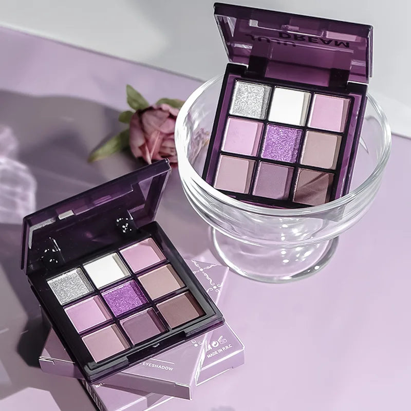 Purple & Violet Eyeshadow Palette with Matte and Shimmer Shades, Smoky and Pearlescent Finishes