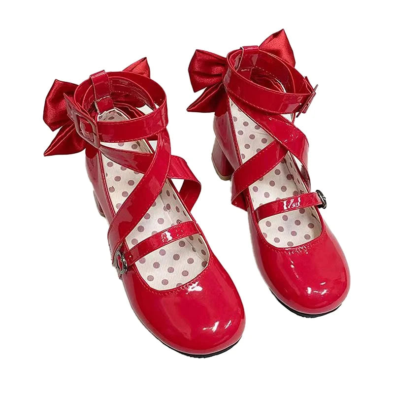 Anime Madoka Magica Cosplay Shoes Girls High Heels Leather Boots Halloween Costume