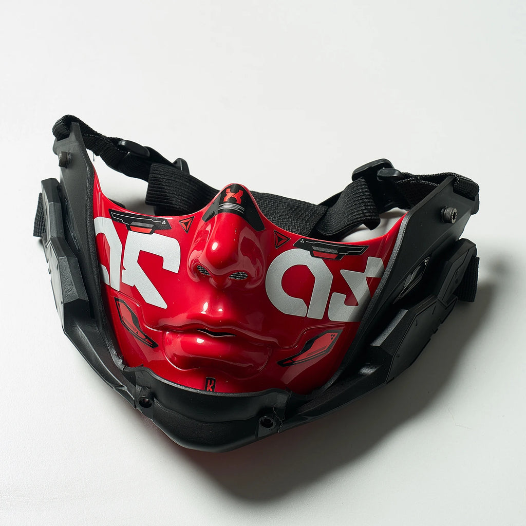 Cyberpunk Half Face Mask - Mecha Style Breathable Cosplay Mask for Halloween & Parties
