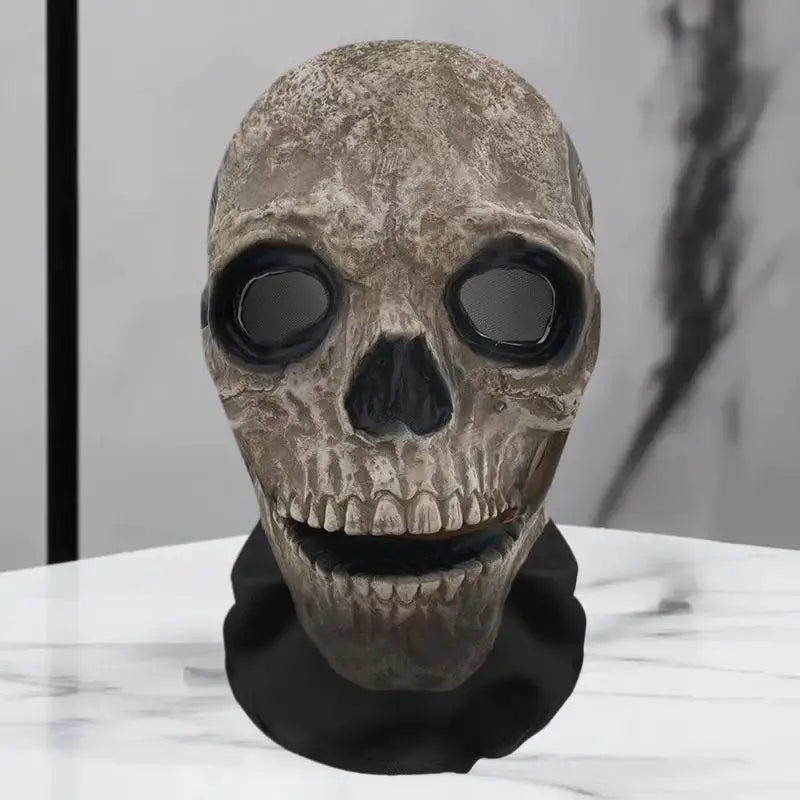Halloween Ghost Face Full Mask - 3D Printed Stretchable Mesh Cosplay Skull Mask