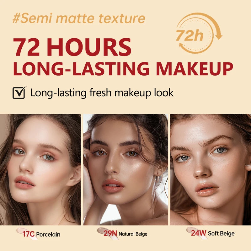 Waterproof Air Cushion Foundation with SPF - Full Coverage, Lightweight, Long-Lasting Makeup