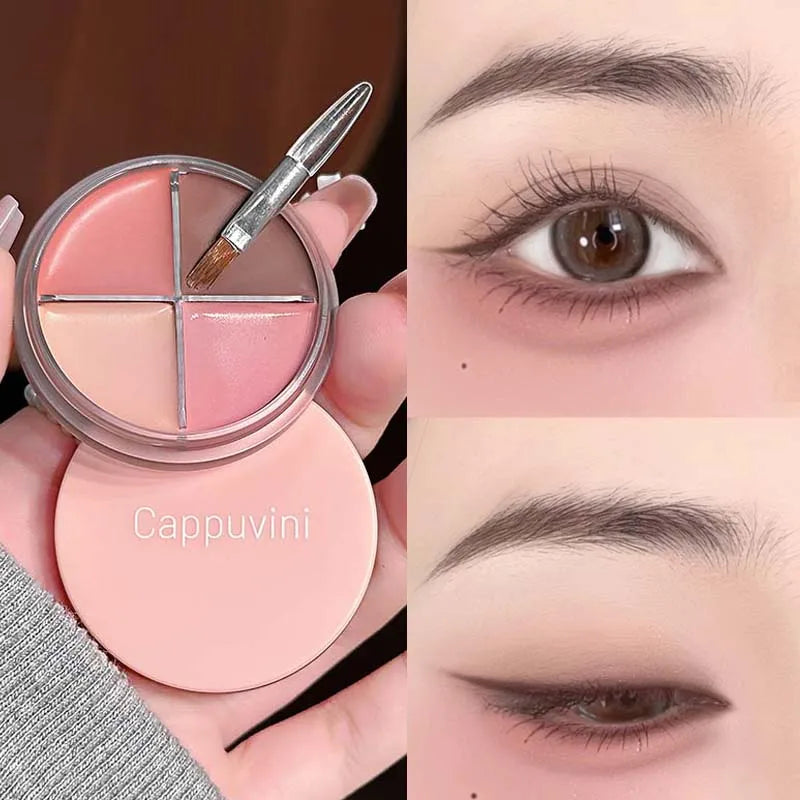 Multi-Color Cream Eyeshadow & Eyeliner Palette - Long-lasting, Easy to Blend, Brightening Makeup