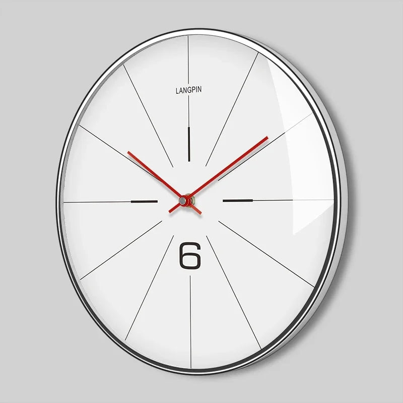Large Modern Wall Clock for Living Room Bedroom Office - Metal Design