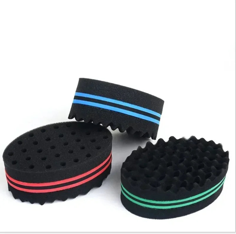Double-Sided Magic Twisted Hairbrush Sponge for Styling & Curling - Reusable Oval Tool
