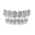 Hip-Hop Silver Teeth Set Diamond Encrusted Braces Party Body Jewelry