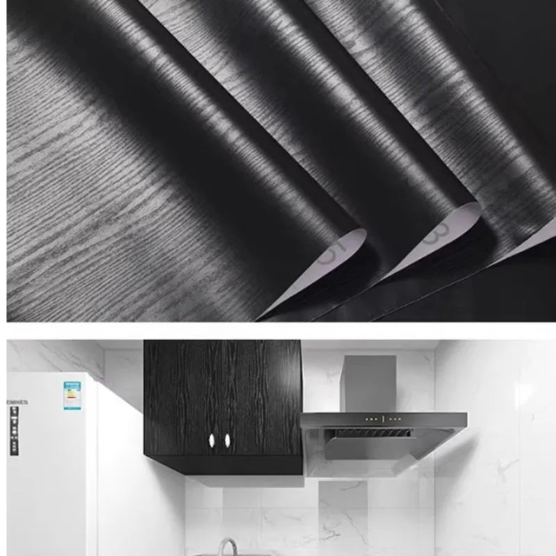 Self-Adhesive Wood Grain Wallpaper for Kitchen & Furniture Renovation
