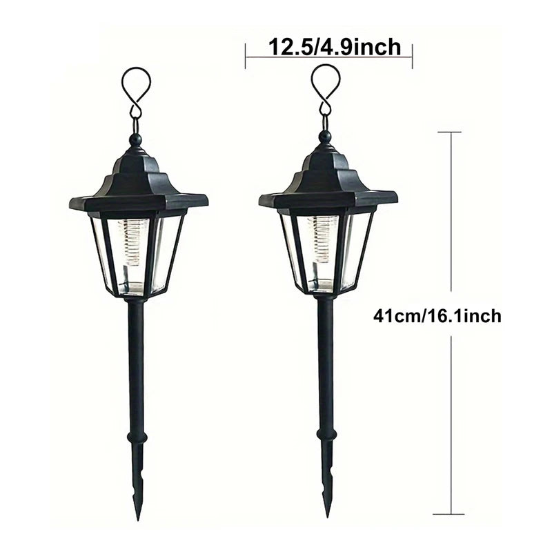 Solar-Powered Hexagonal Hanging Garden Lantern for Outdoors - 1 or 2 Pack