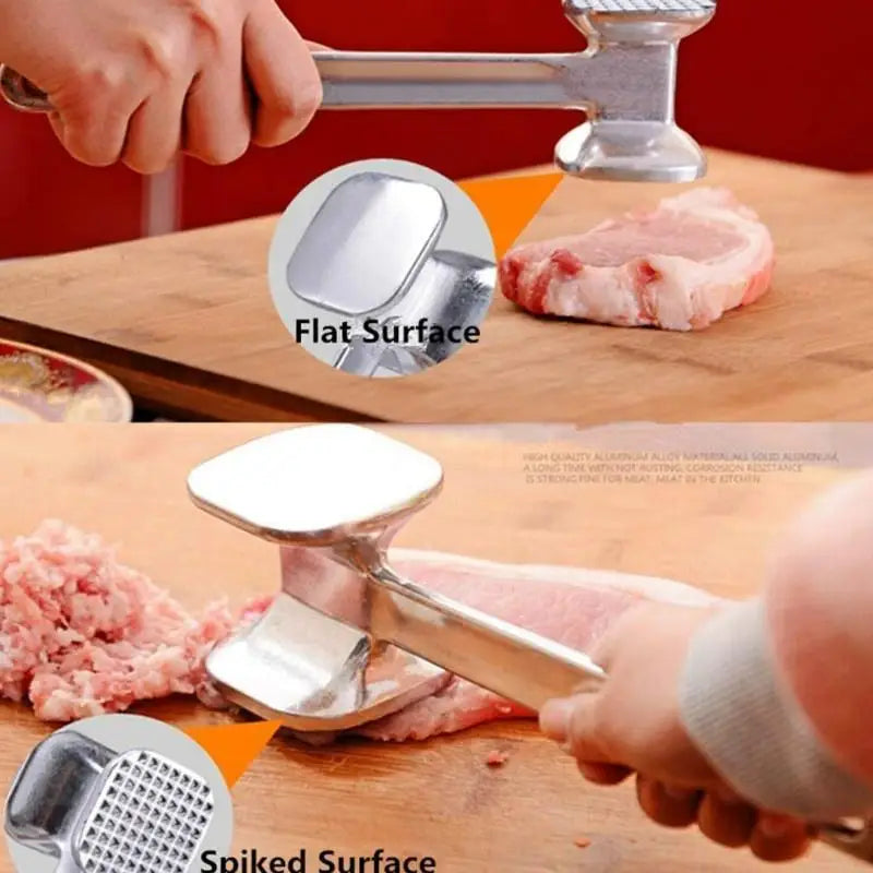 Meat Tenderizer Hammer Zinc Alloy Kitchen Tool for Beef, Chicken, Pork