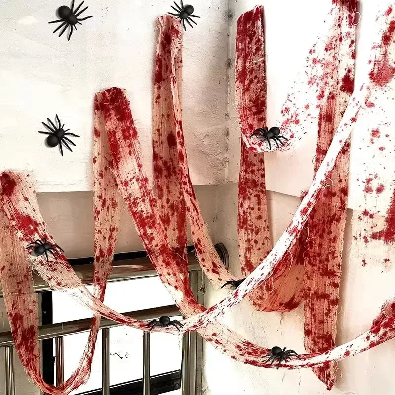 Halloween Bloody Bandage Roll Fake Blood Gauze Wrap for Zombie Mummy Costume Party DIY Decor