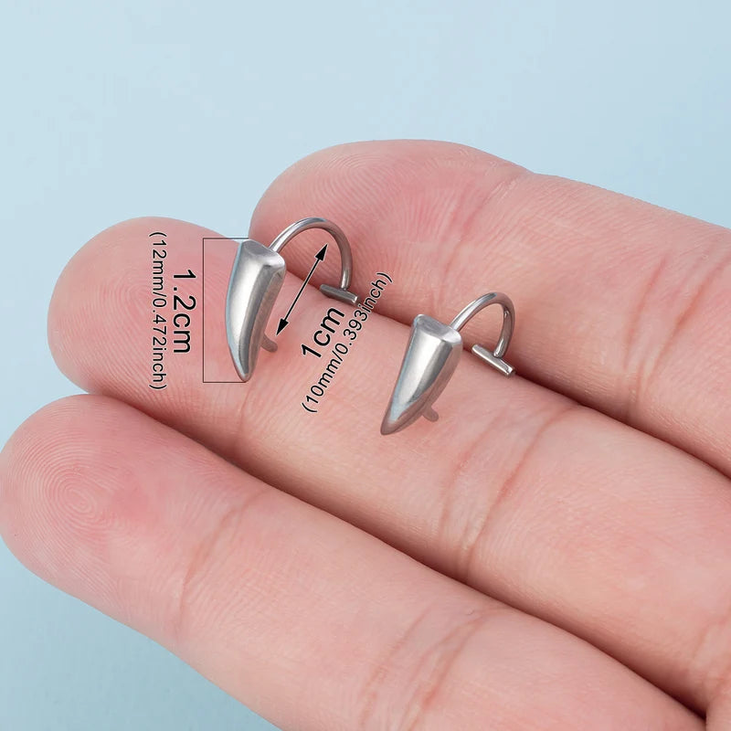 Stainless Steel Fang Lip Cuffs Non-Piercing Clip-On Lip Rings Halloween Body Jewelry