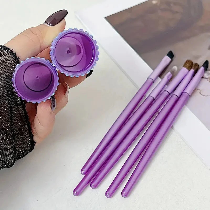 Shiny Rhinestone Makeup Brush Set with Soft Fiber Eyeshadow, Foundation & Blush Tools