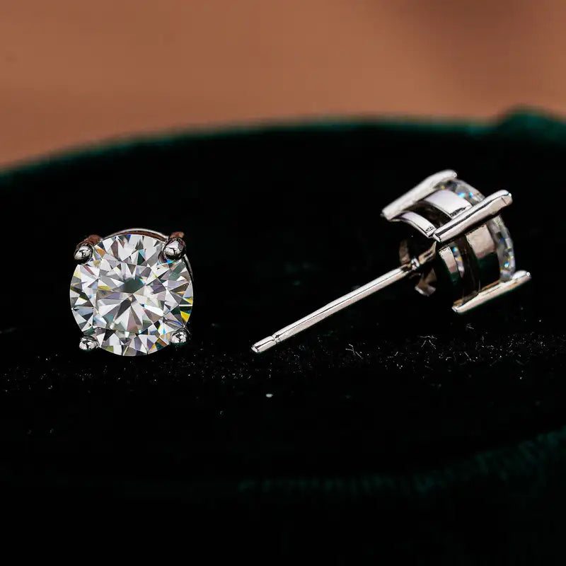 2.0ct Moissanite Earrings for Women Lab-Grown Diamond Studs Sterling Silver Jewelry