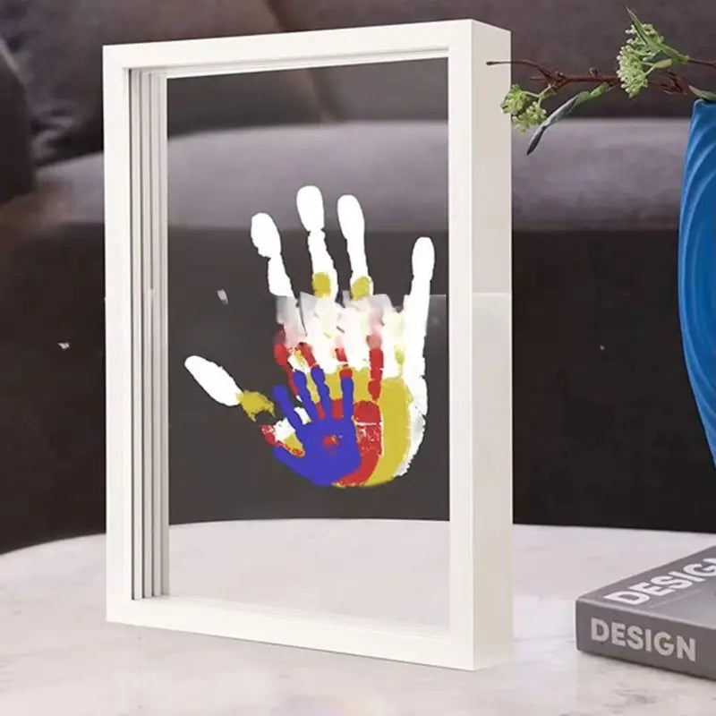 DIY Wooden Handprint Photo Frame Kit with Paints and Accessories - Family Keepsake
