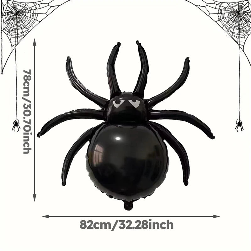 3 Pack Large 3D Halloween Spider Balloons for Haunted House & Party Decorations