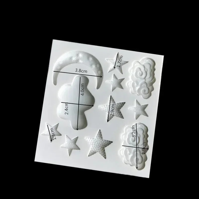 Silicone Mold Cloud Moon Star Geometric Pattern for Cake Chocolate Candies DIY Crafts
