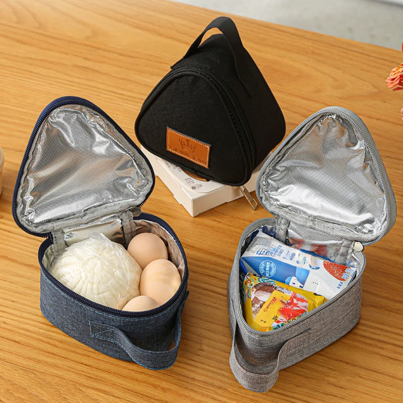 Portable Insulation Lunch Bag Triangle Aluminum Foil Food Carrier Outdoor Picnic Box