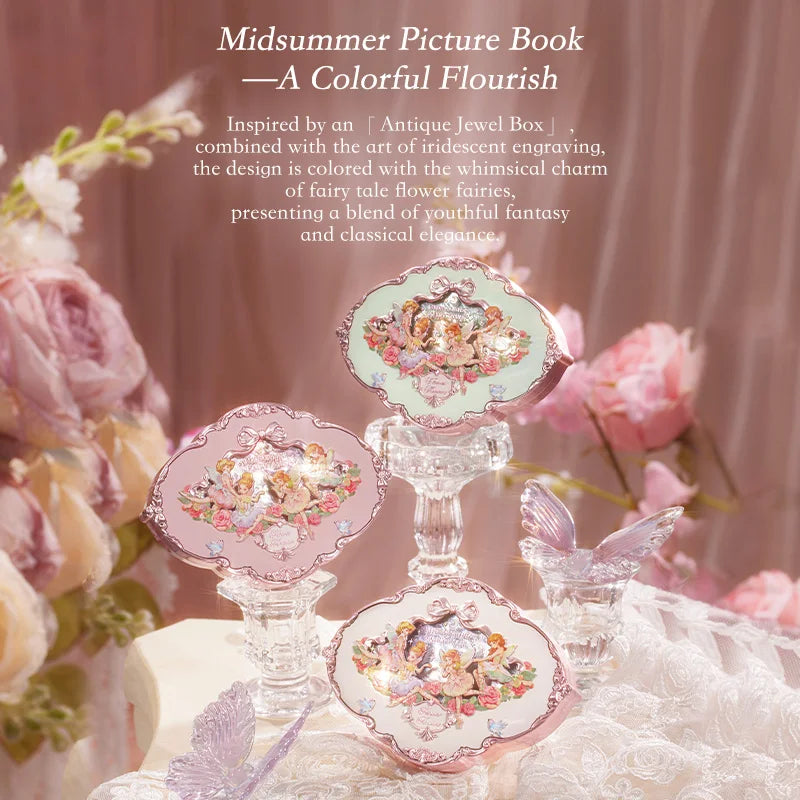 Flower Knows Midsummer Fairy Tales Embossed Matte Glitter Eyeshadow Palette - Highly Pigmented Makeup