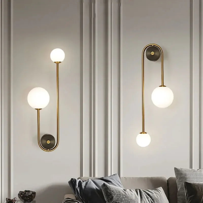 Modern Wall Light Lamp with Glass Ball LED Sconce for Bedroom & Living Room