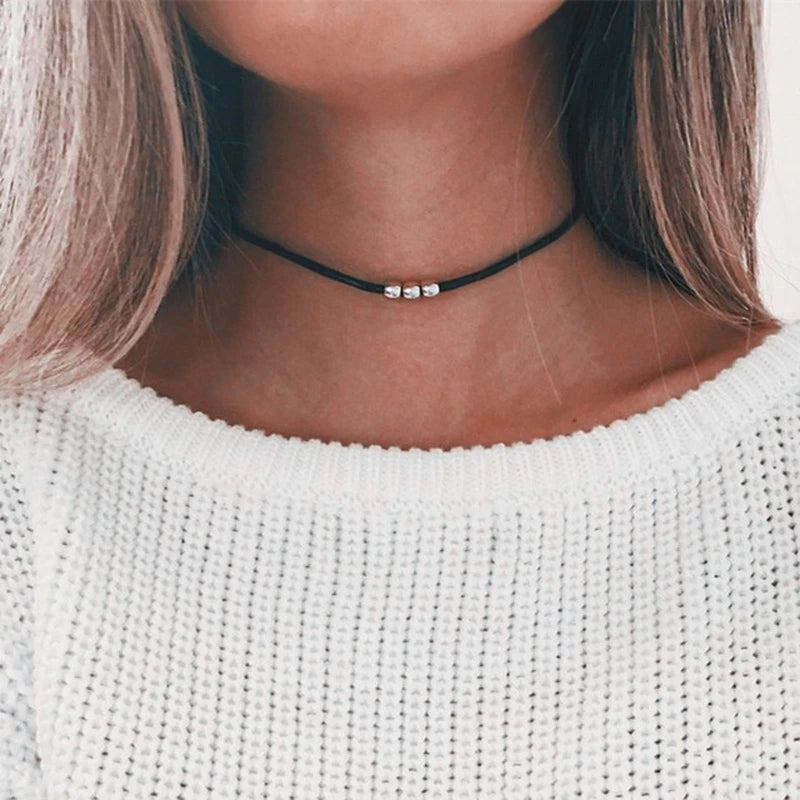 Goth Black Star Choker Necklace Layered Steampunk Tattoo Jewelry for Women