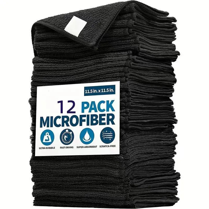 Microfiber Car & Home Cleaning Towels Set - Quick Dry Double Layer Wipes