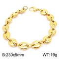 Multi-Size Gold Color Stainless Steel Chain Bracelet for Men Women Jewelry