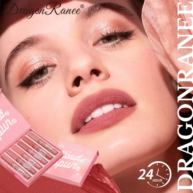 6-Piece Matte Lip Gloss Set - Long-Lasting, Silky, Brightening