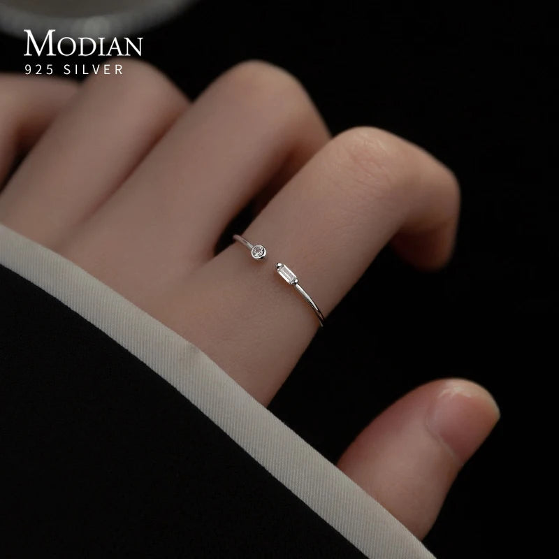 Sterling Silver CZ Ring for Women Adjustable Gold Finish Wedding Jewelry