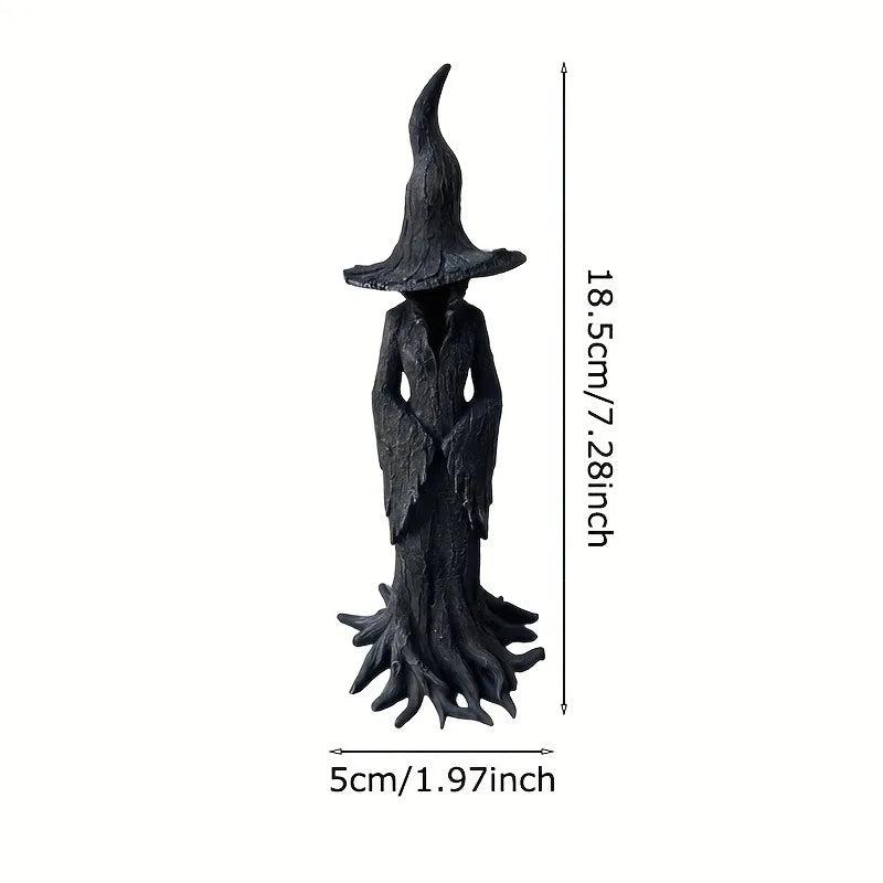 Dark Halloween Witch Resin Statue Gothic Decor Desktop Ornament Collectible Figurine